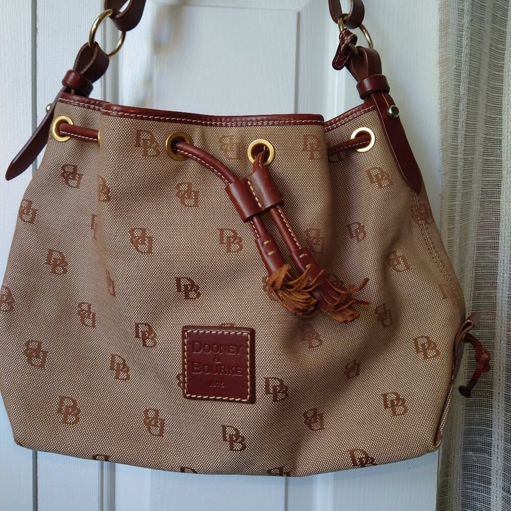 Dooney & Bourke Signature Drawstring Bucket Bag